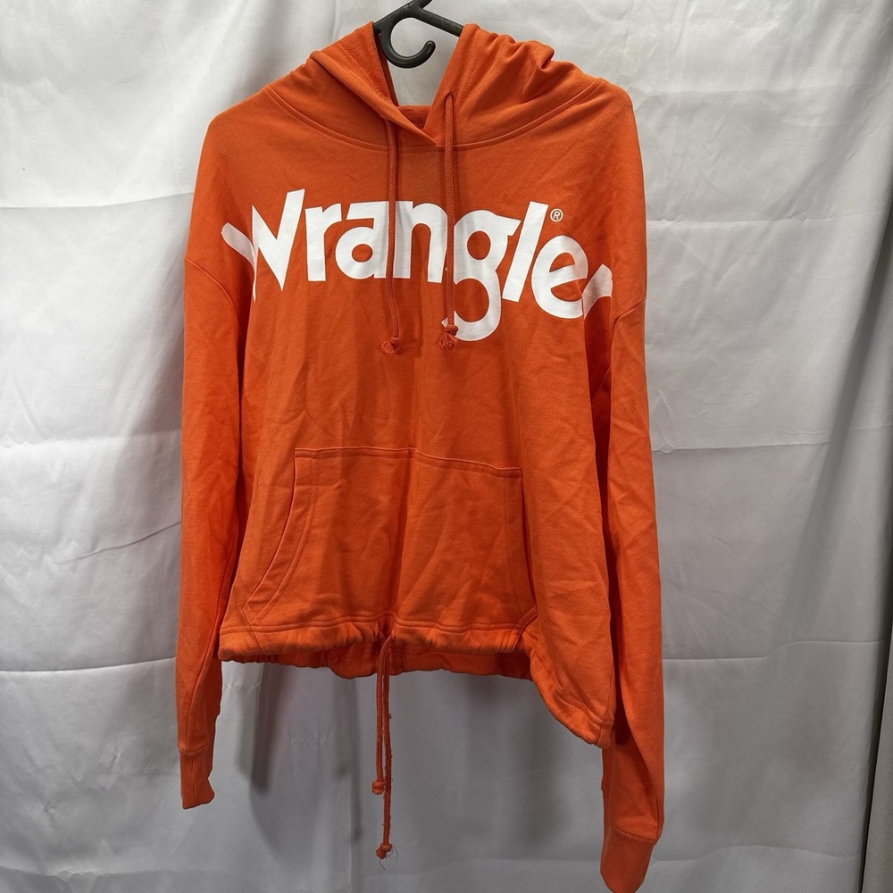 Wrangler Retro Womens Orange Logo Hoodie‎ Sweatshirt LWK1150 Size M